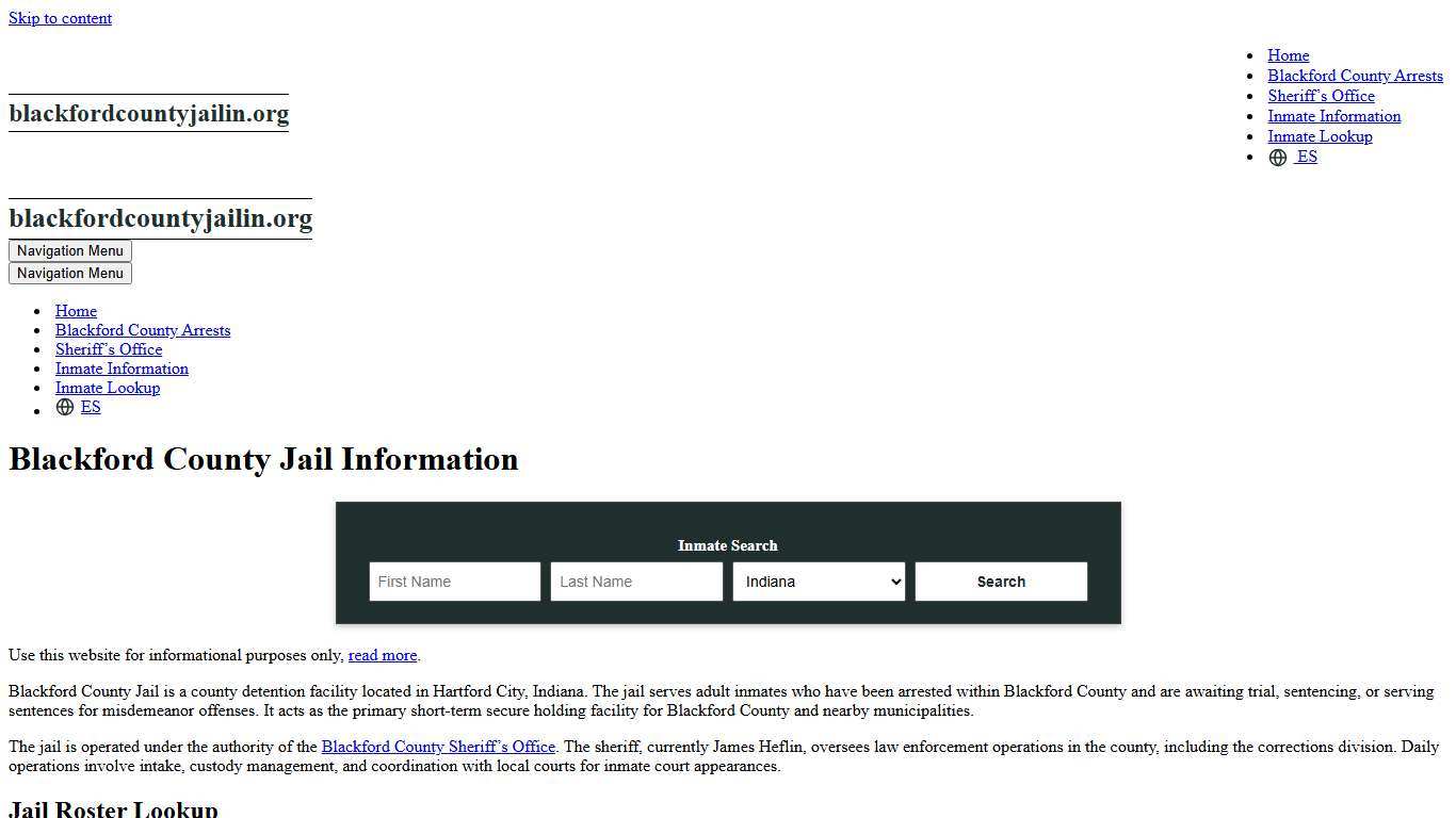 Blackford County, IN Jail Roster, Inmate Info