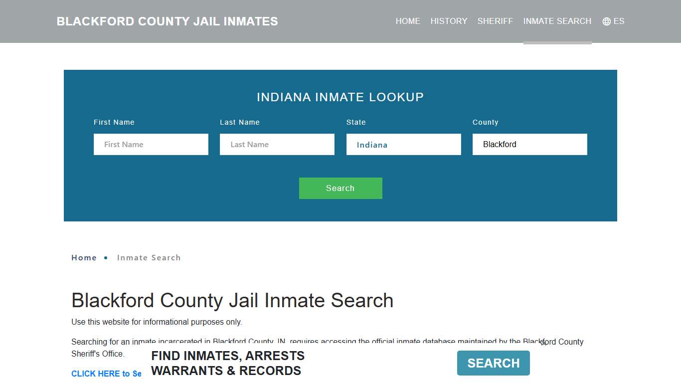 Blackford County, IN Detainee Lookup